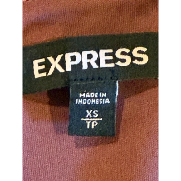 Express Womens Sheath Mini Dress Cap Sleeve Back Zip Dark Mauve Pink Size XS - Picture 7 of 9